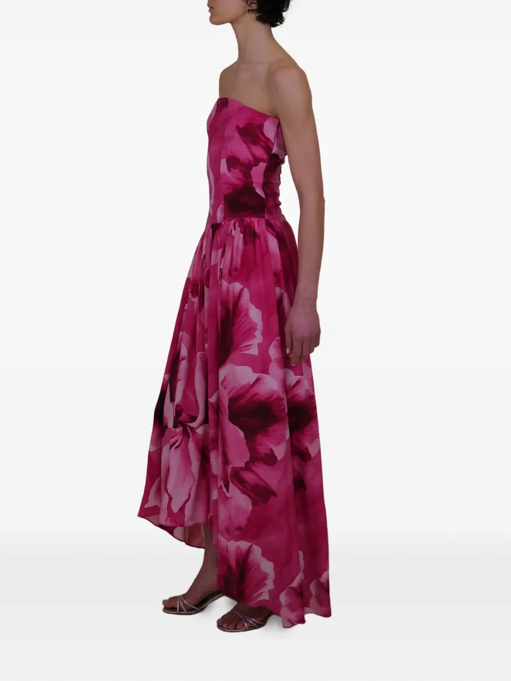 Nayara Floral-Print Strapless Midi Dress