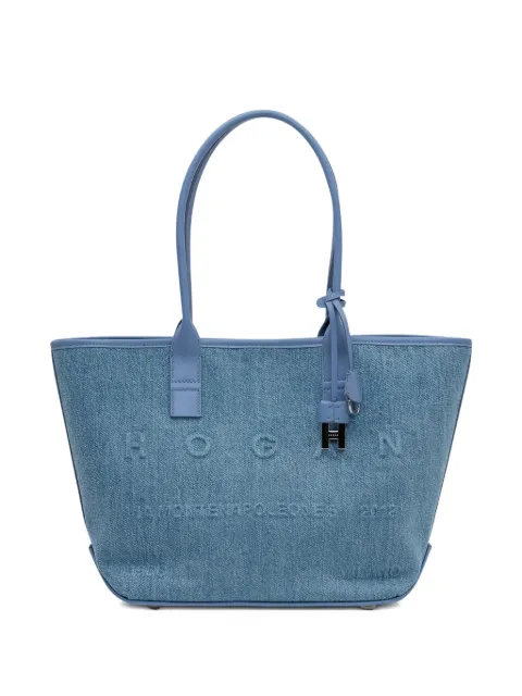 Hogan embossed-logo cotton tote bag
