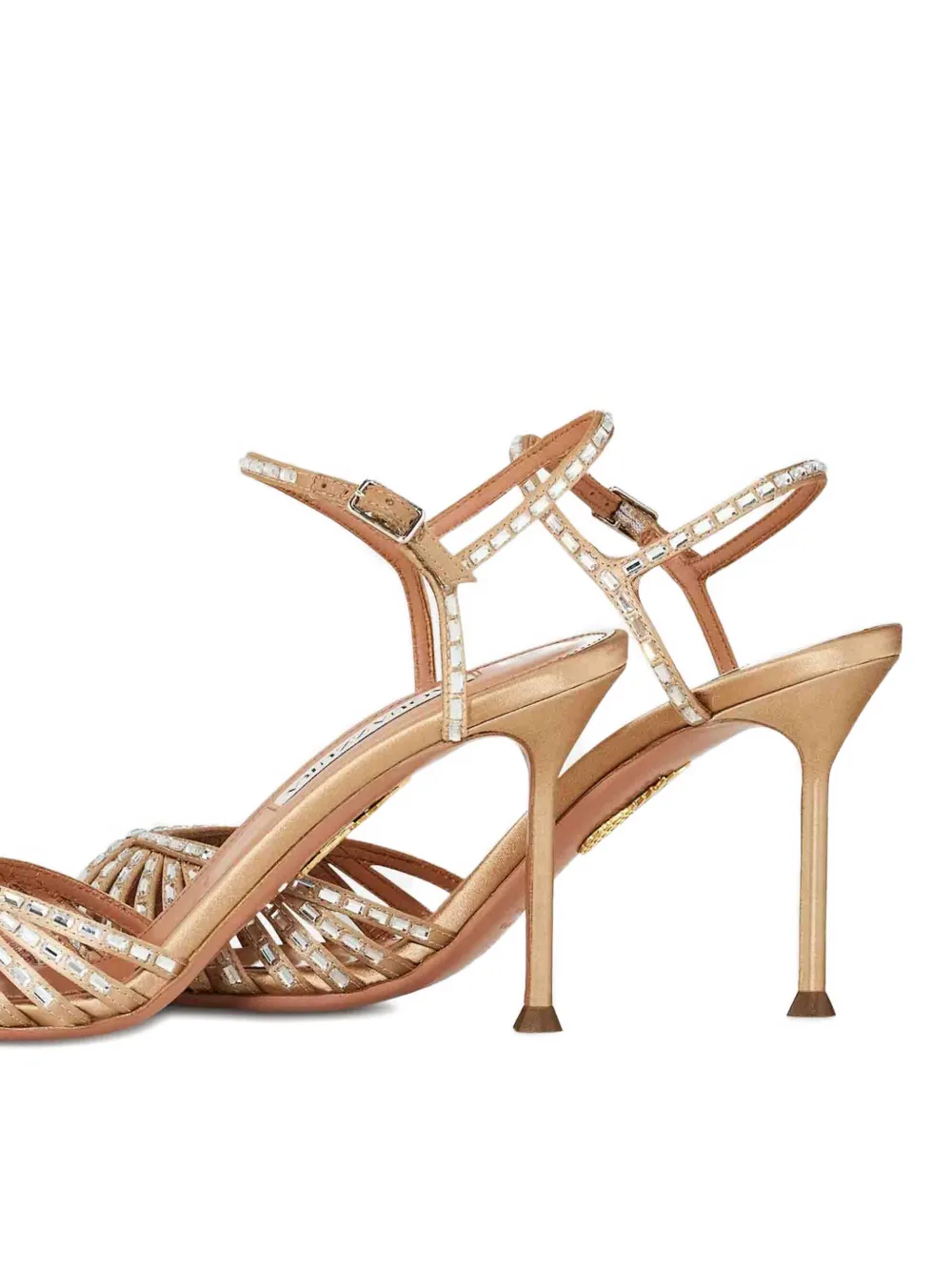 Aquazzura Hold Me verfraaide stiletto sandalen Beige