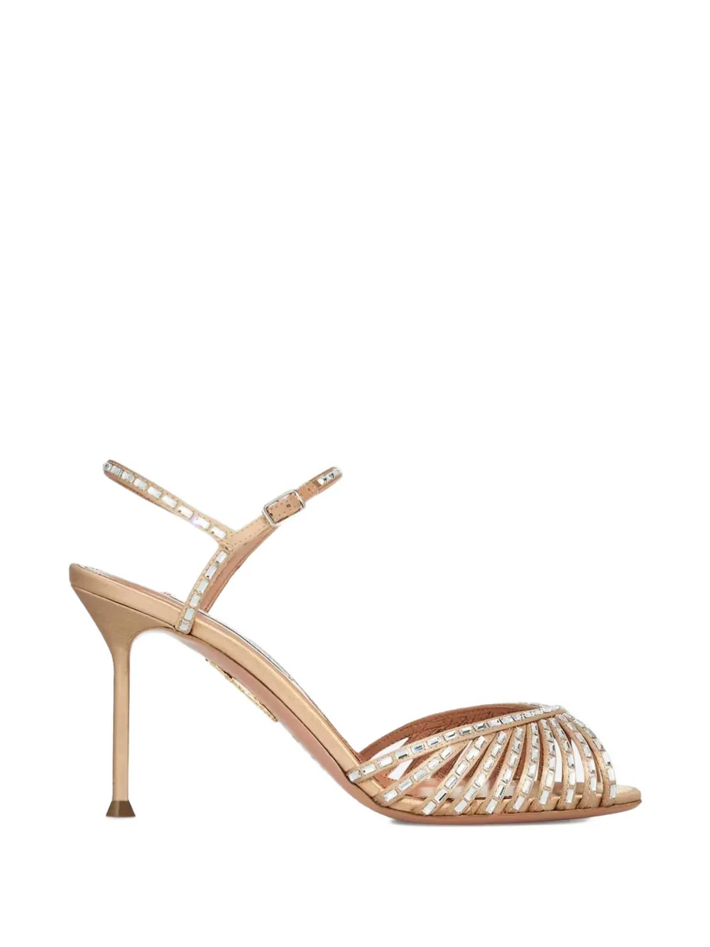 Aquazzura Hold Me verfraaide stiletto sandalen Beige