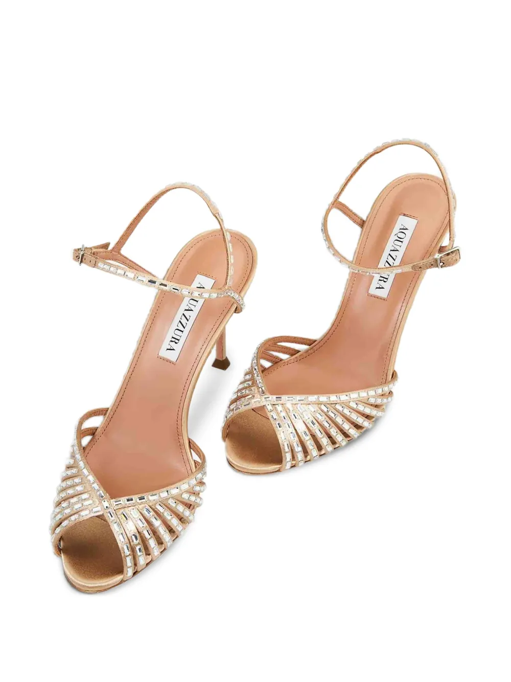 Aquazzura Hold Me verfraaide stiletto sandalen Beige
