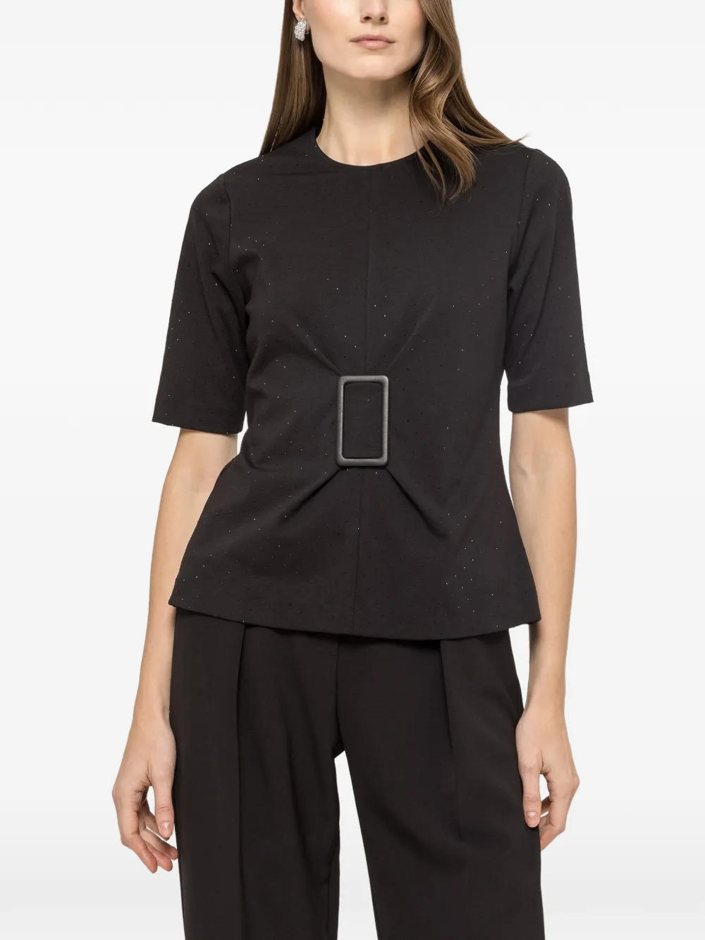 NISSA embellished top - Nero