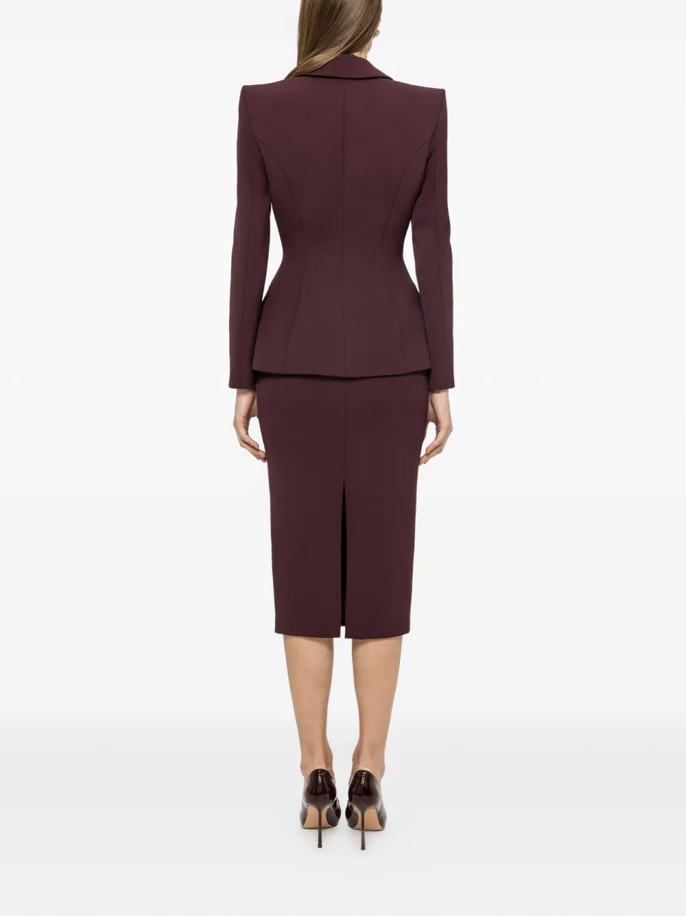 NISSA Blazer met enkele rij knopen Paars