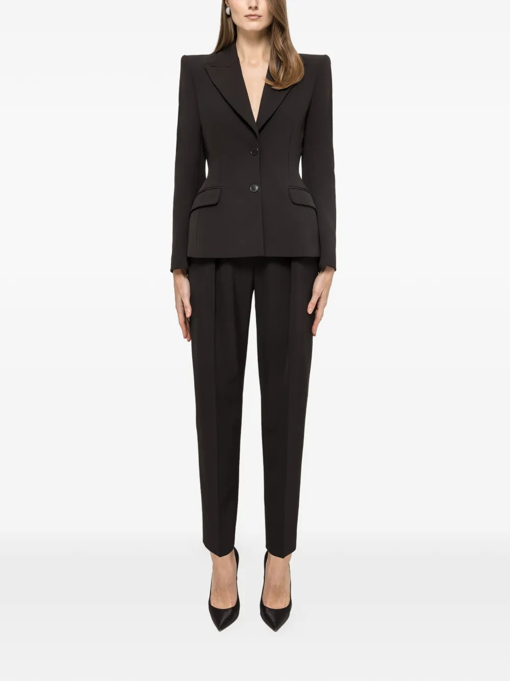  Nissa Single-breasted Crepe Blazer - Black 