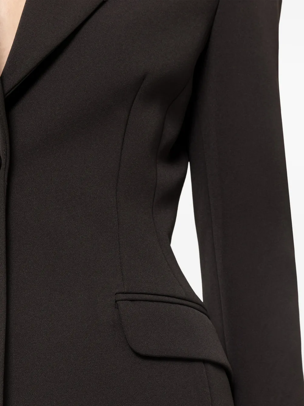 NISSA Crêpe blazer met enkele rij knopen Zwart
