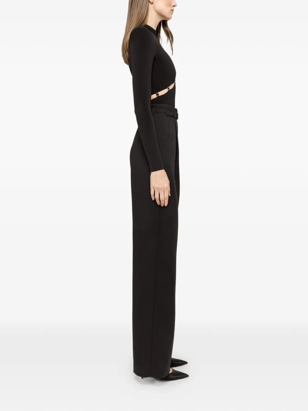  Nissa High-neck Ring Bodysuit - Black 