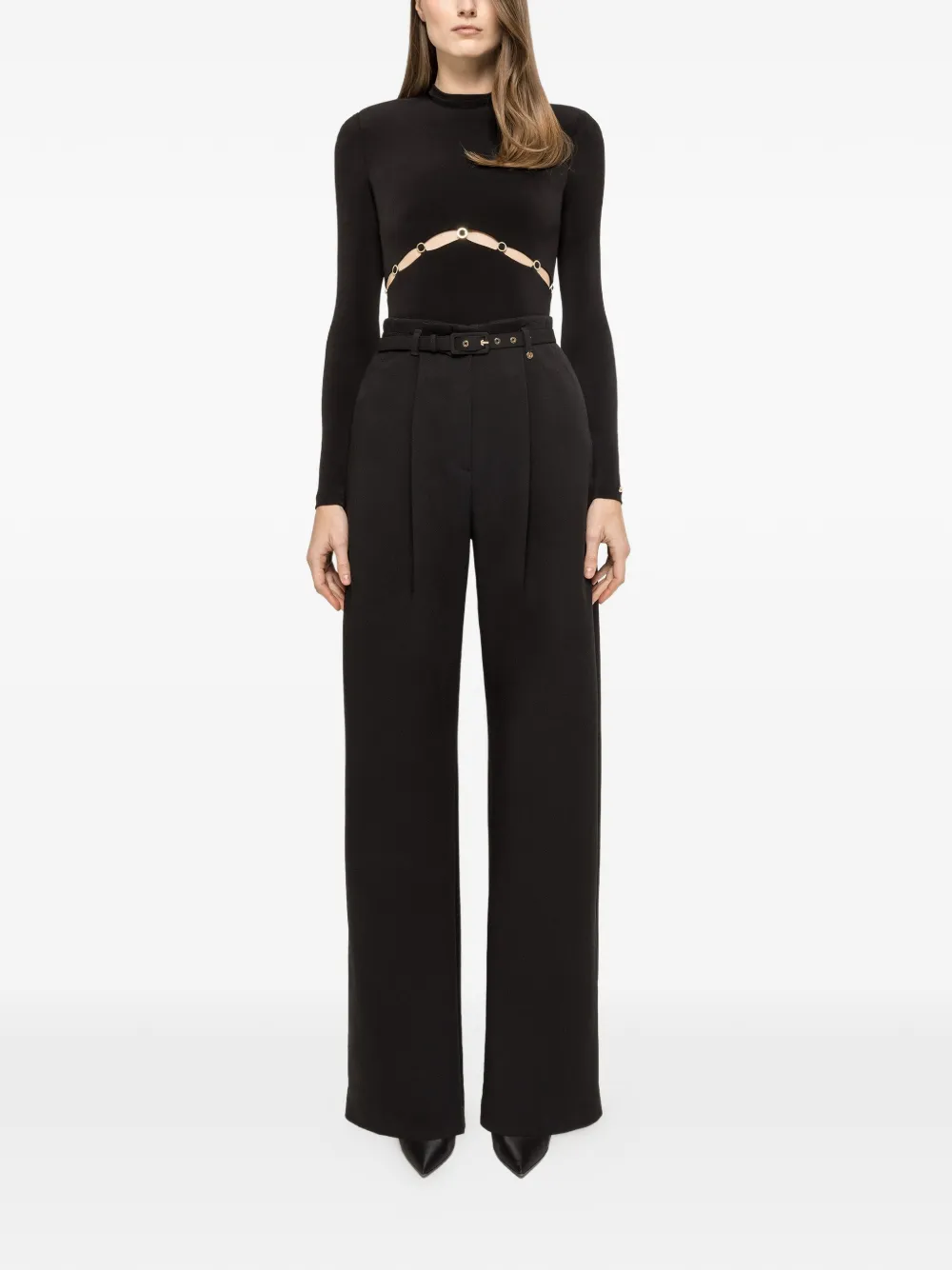  Nissa High-neck Ring Bodysuit - Black 
