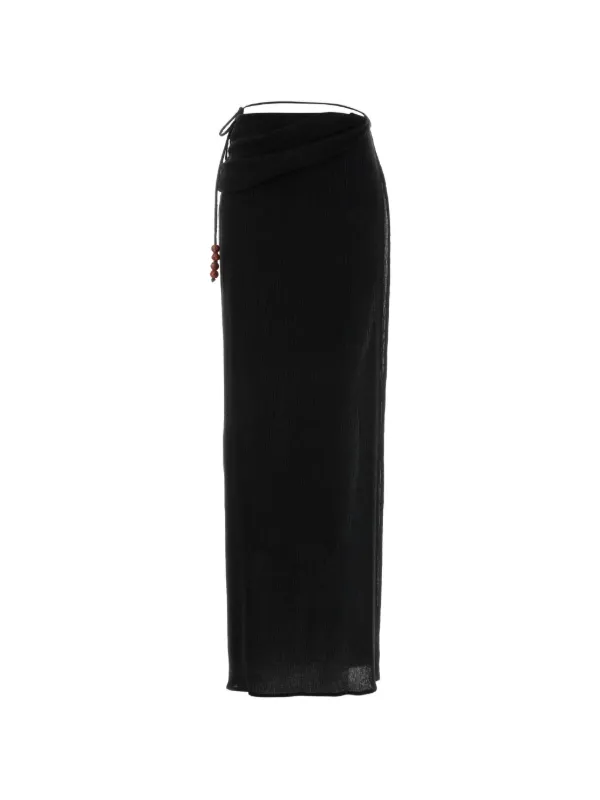 Magda Butrym Beaded Jersey Skirt in Black