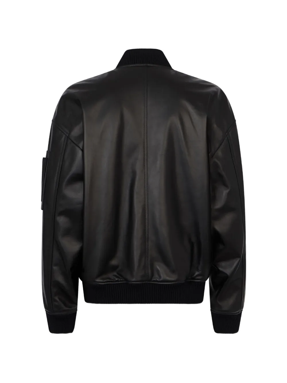 DSQUARED2 Leren jack met geribbelde afwerking Zwart