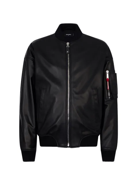 DSQUARED2 leather Cyprus bomber jacket