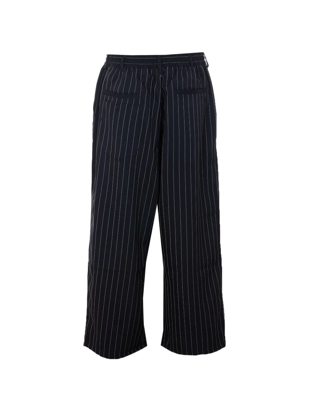 Y-3 striped-pattern elasticised trousers - Zwart