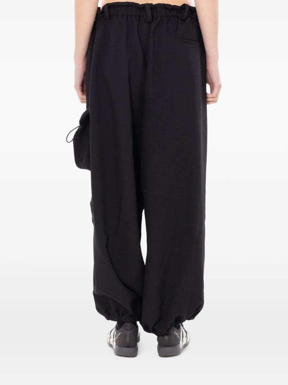 Y-3 Cargo broek met trekkoord en logoprint Zwart