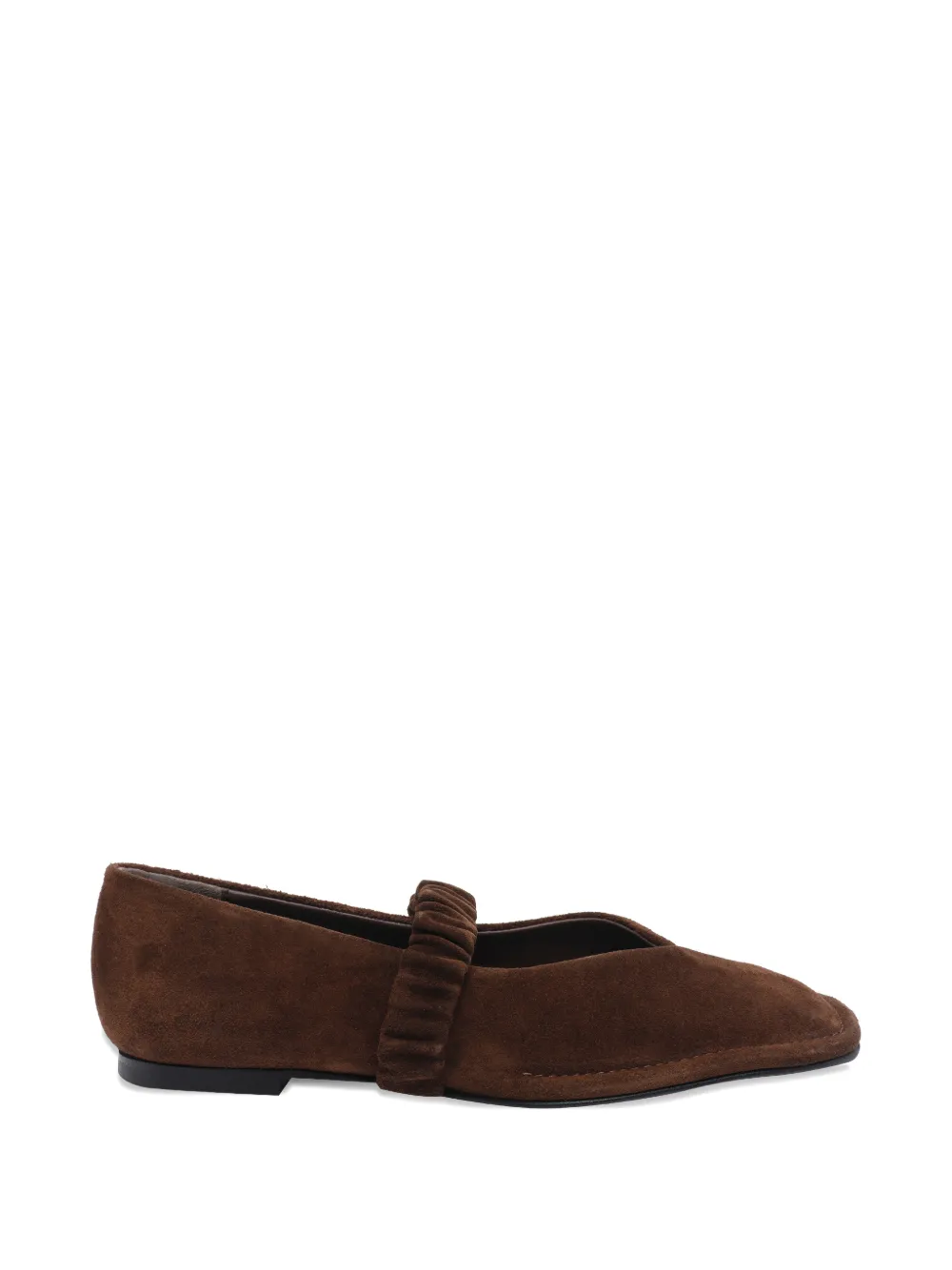 ALOHAS square-toe ruched ballet flats - Marrone