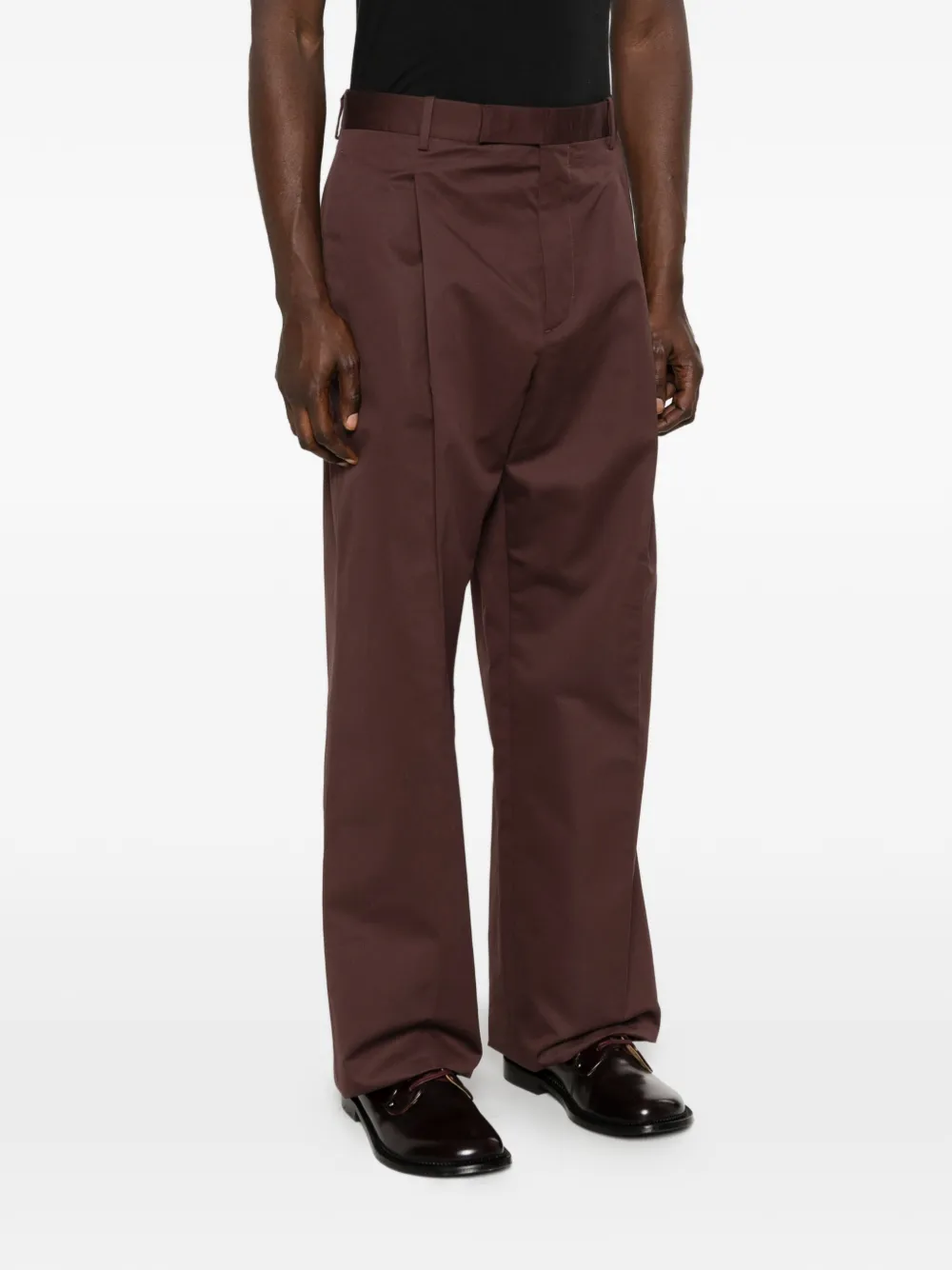 Jil Sander Popeline broek van katoenblend Bruin