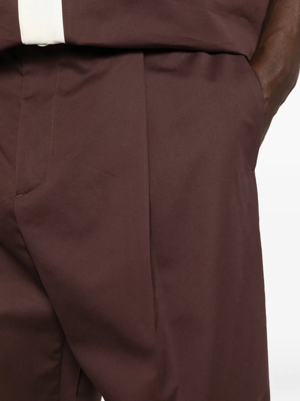 Jil Sander Popeline broek van katoenblend Bruin