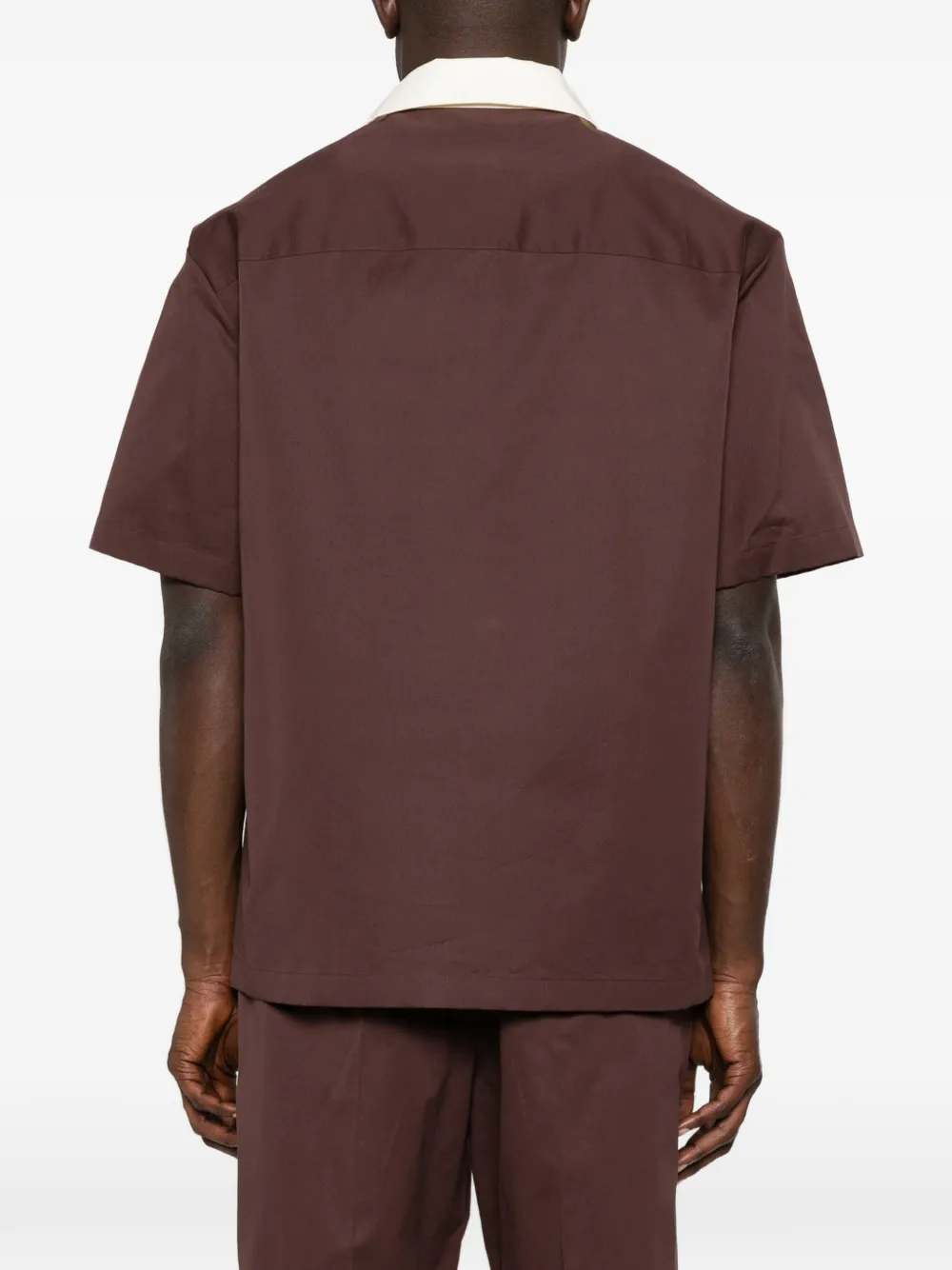 Jil Sander Overhemd met kraag en korte mouwen Bruin