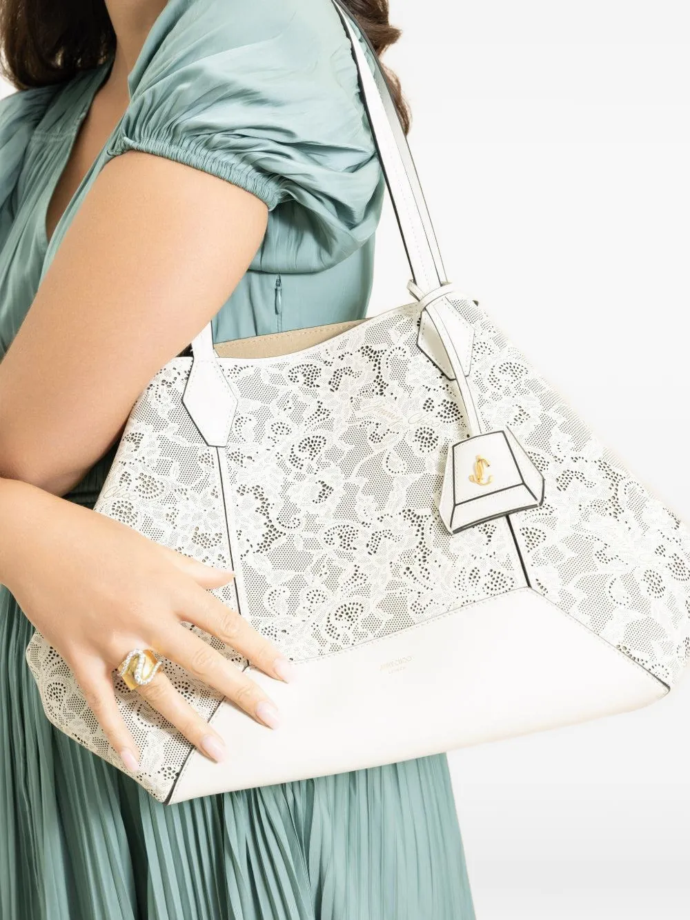  Jimmy Choo Medium Diamon Tote Bag - Neutrals 