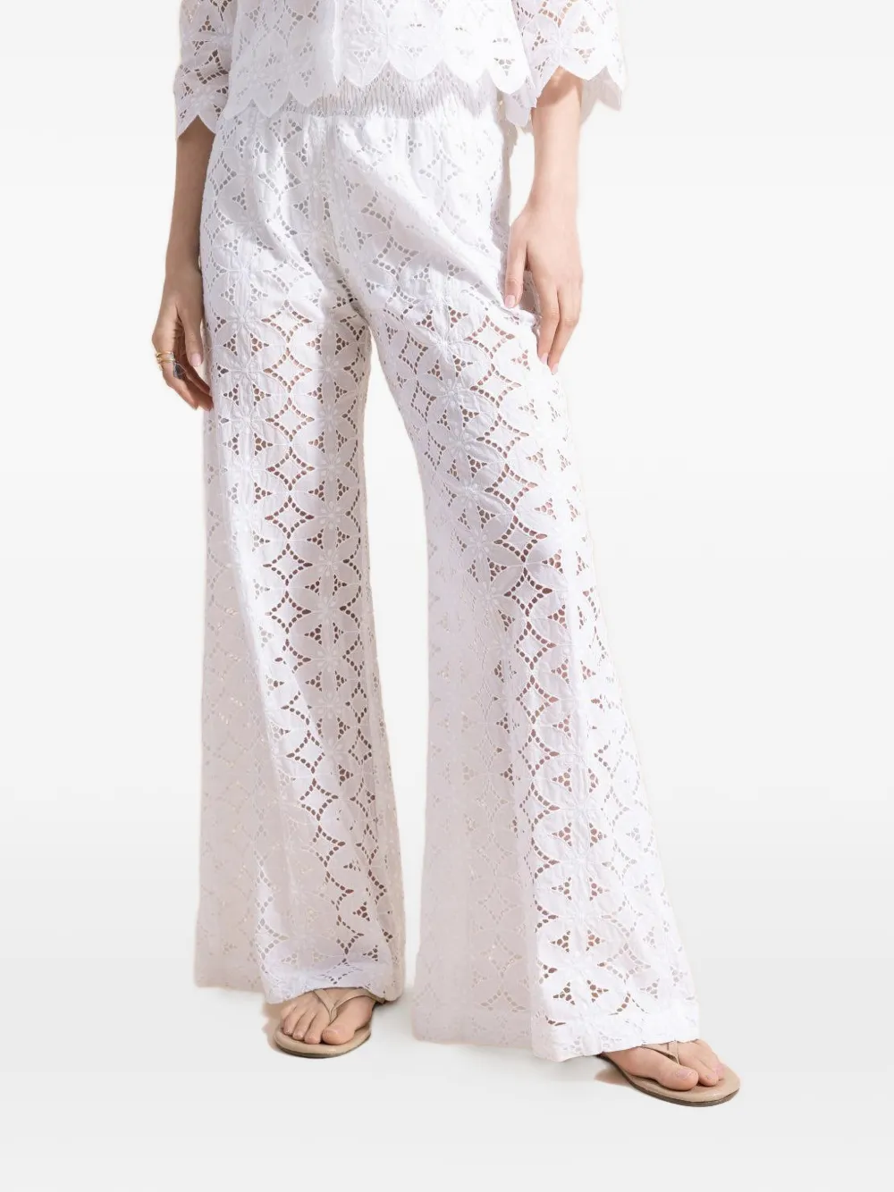 Temptation Positano Coriandolo openwork trousers