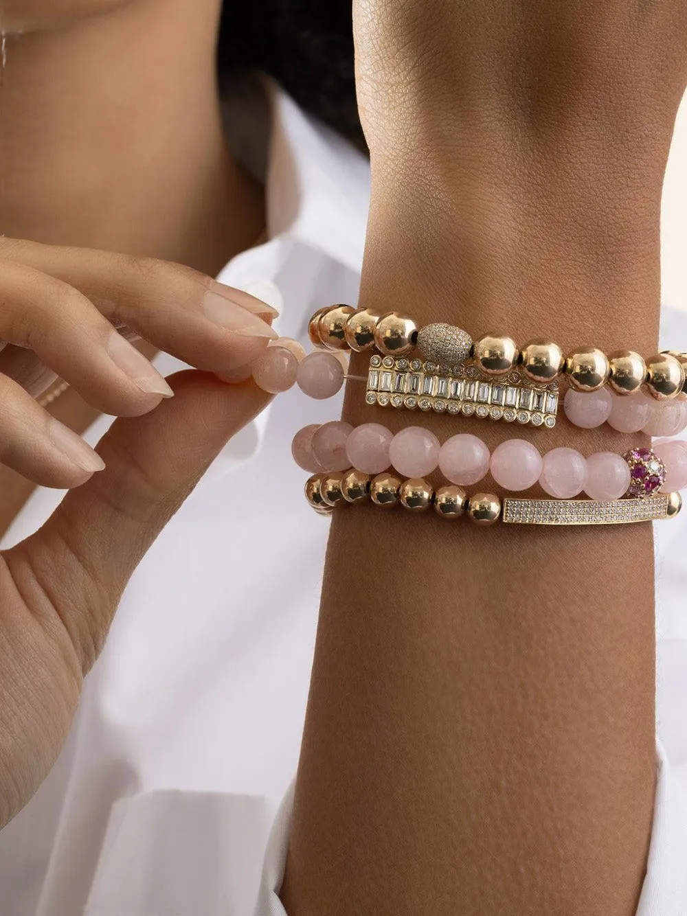 Sydney Evan diamond beaded bracelet - Oro