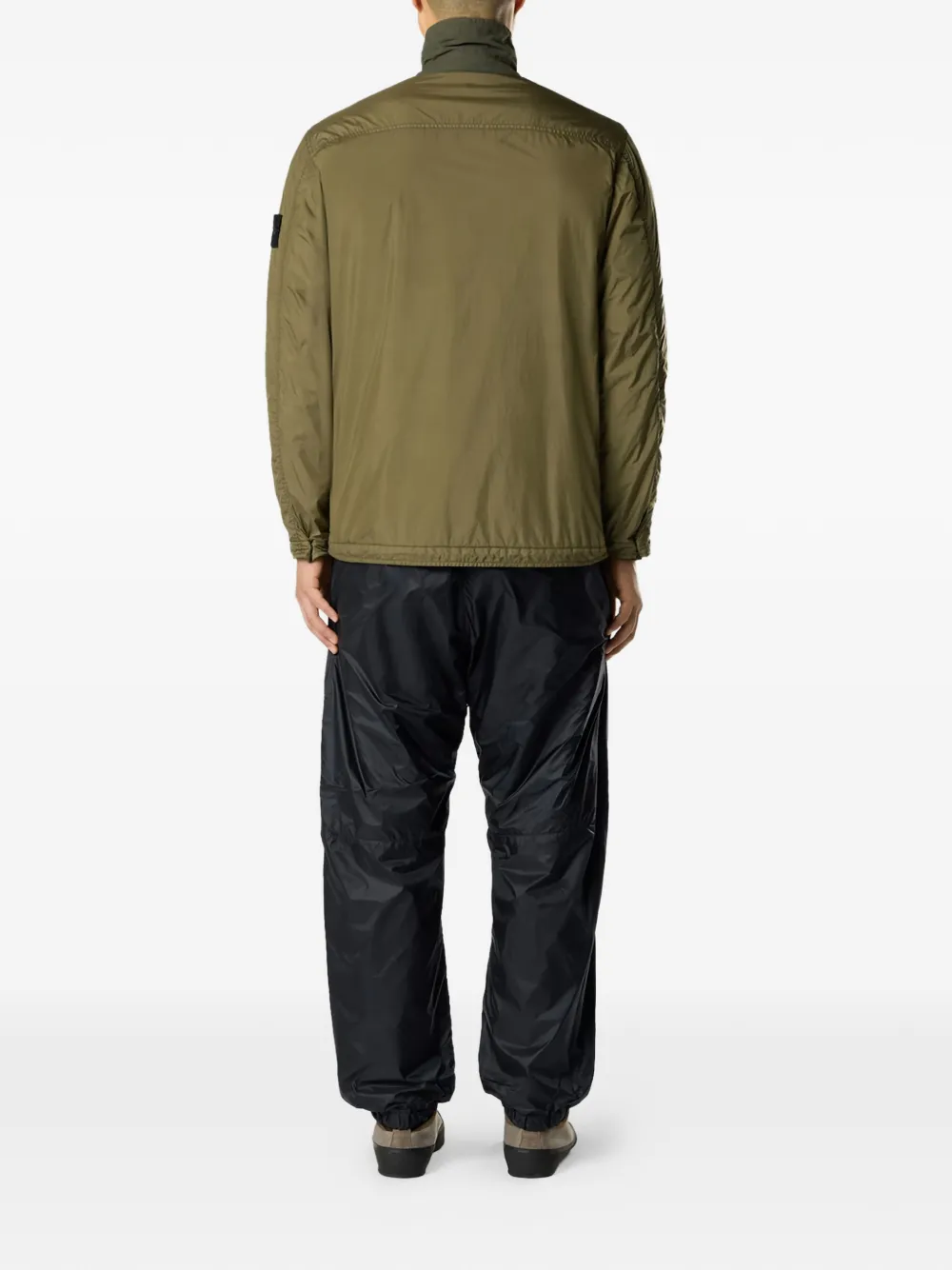 Stone Island 1200002 Reps NY shirtjack met gekreukt effect Groen
