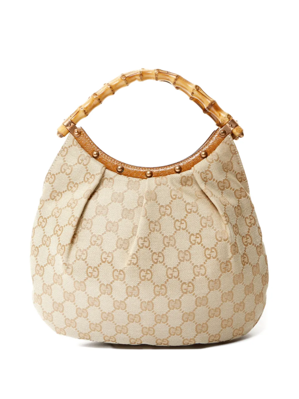 Gucci Pre-Owned GG-canvas bamboo-handles handbag - Toni neutri