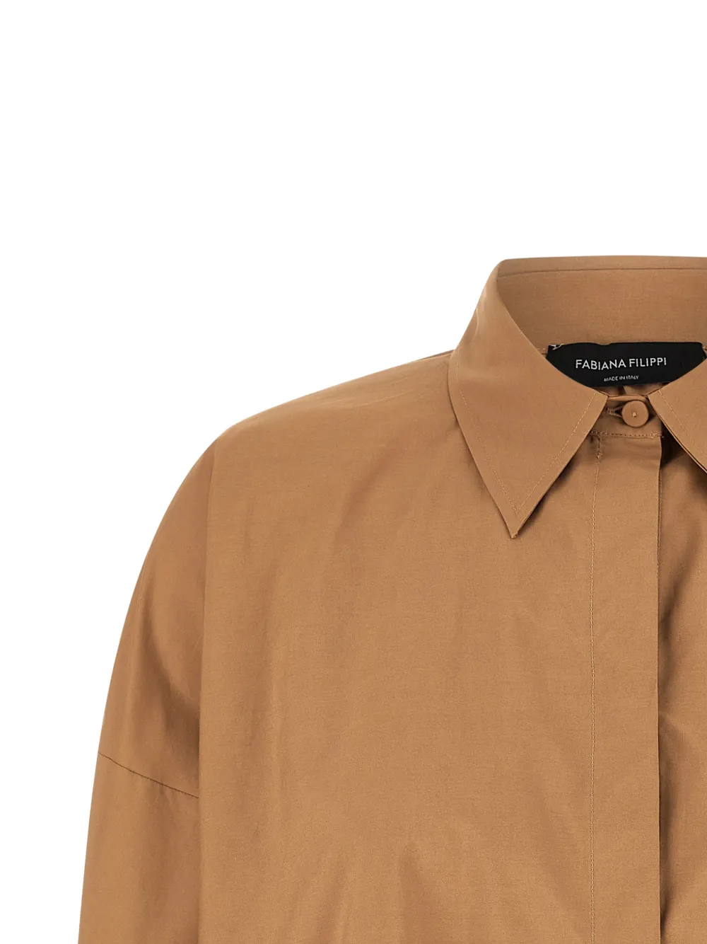 Fabiana Filippi Tulen blouse met diamantvormig stiksel Bruin