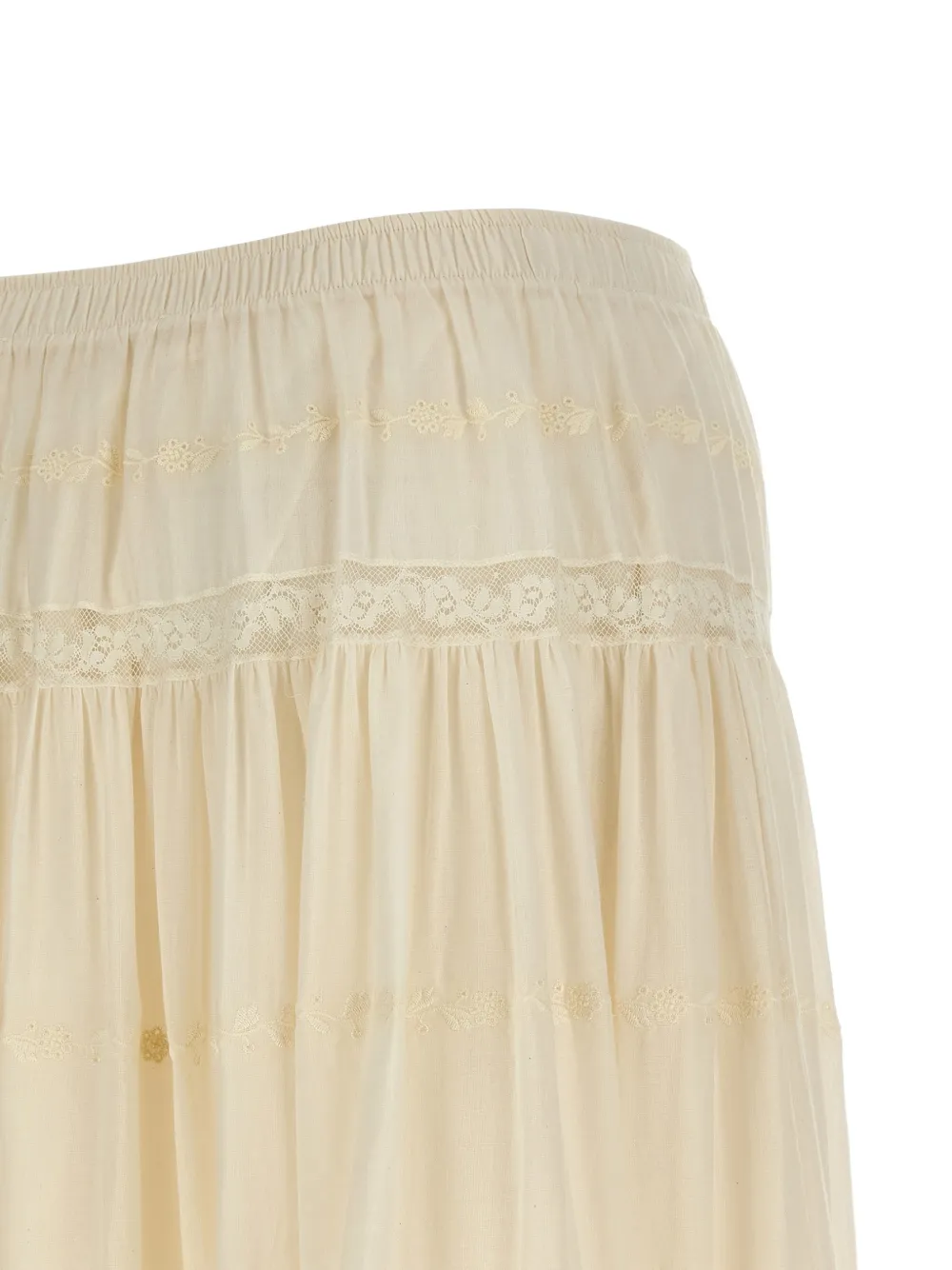 Ermanno Scervino Maxi-rok met kanten inzetstuk Beige