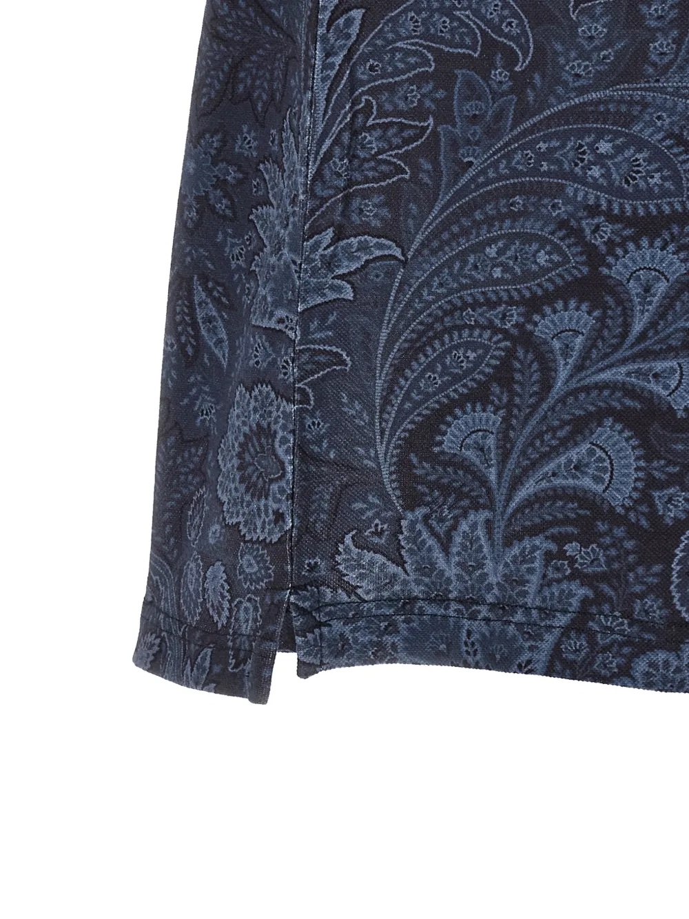 ETRO Arnica Pegaso poloshirt met paisley-print Blauw