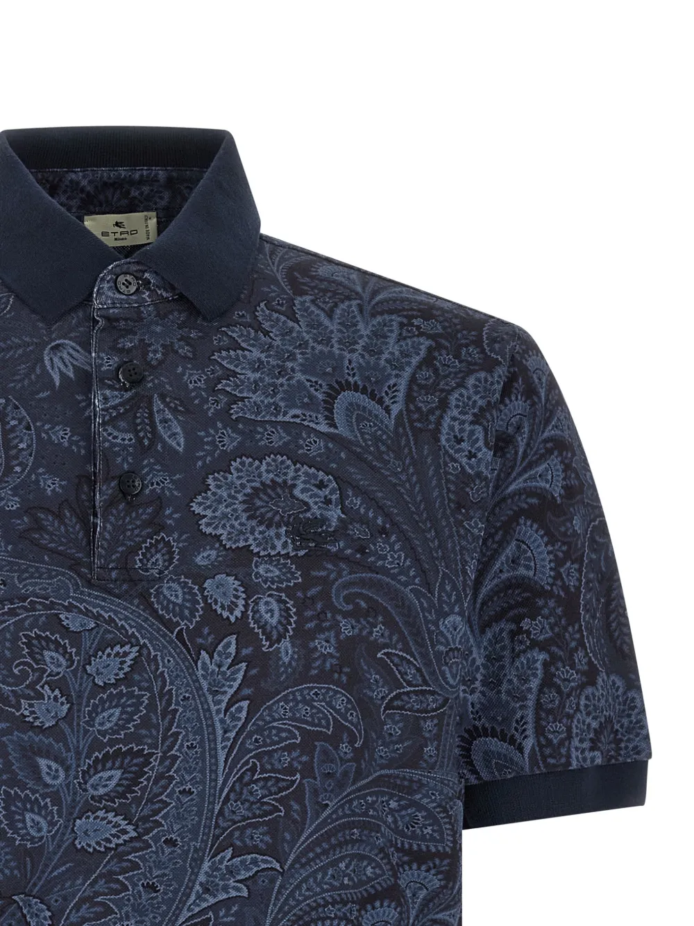 ETRO Arnica Pegaso poloshirt met paisley-print Blauw