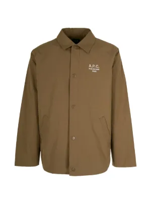 Helmut Lang logo-print Utility Jacket | Brown | FARFETCH JO