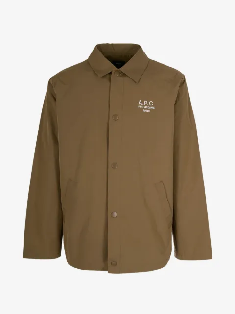 A.P.C. buttoned logo-detail shirt jacket
