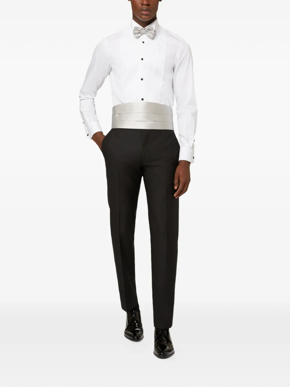 Boggi Milano Stretch wollen pantalon Zwart