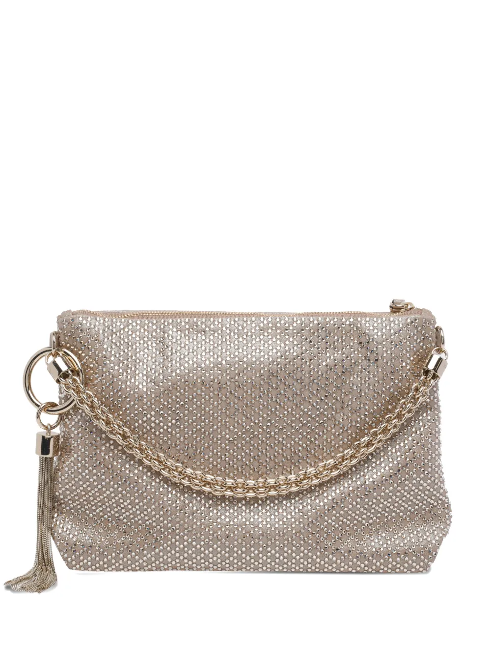 Jimmy Choo Callie chain crystal-embellishment clutch - Oro