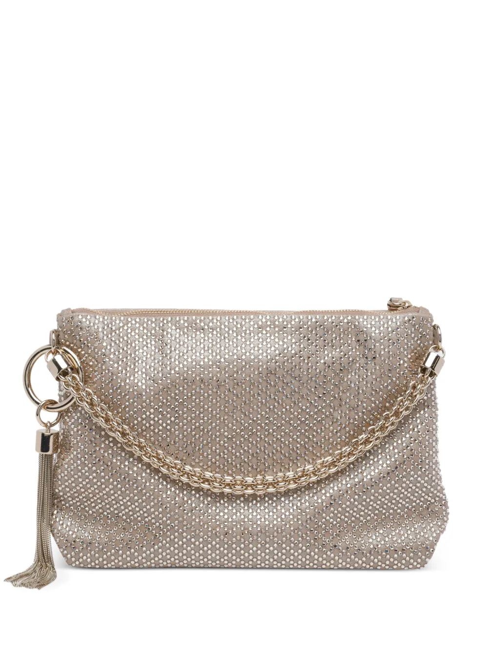 Jimmy Choo Callie chain crystal-embellishment clutch - Oro