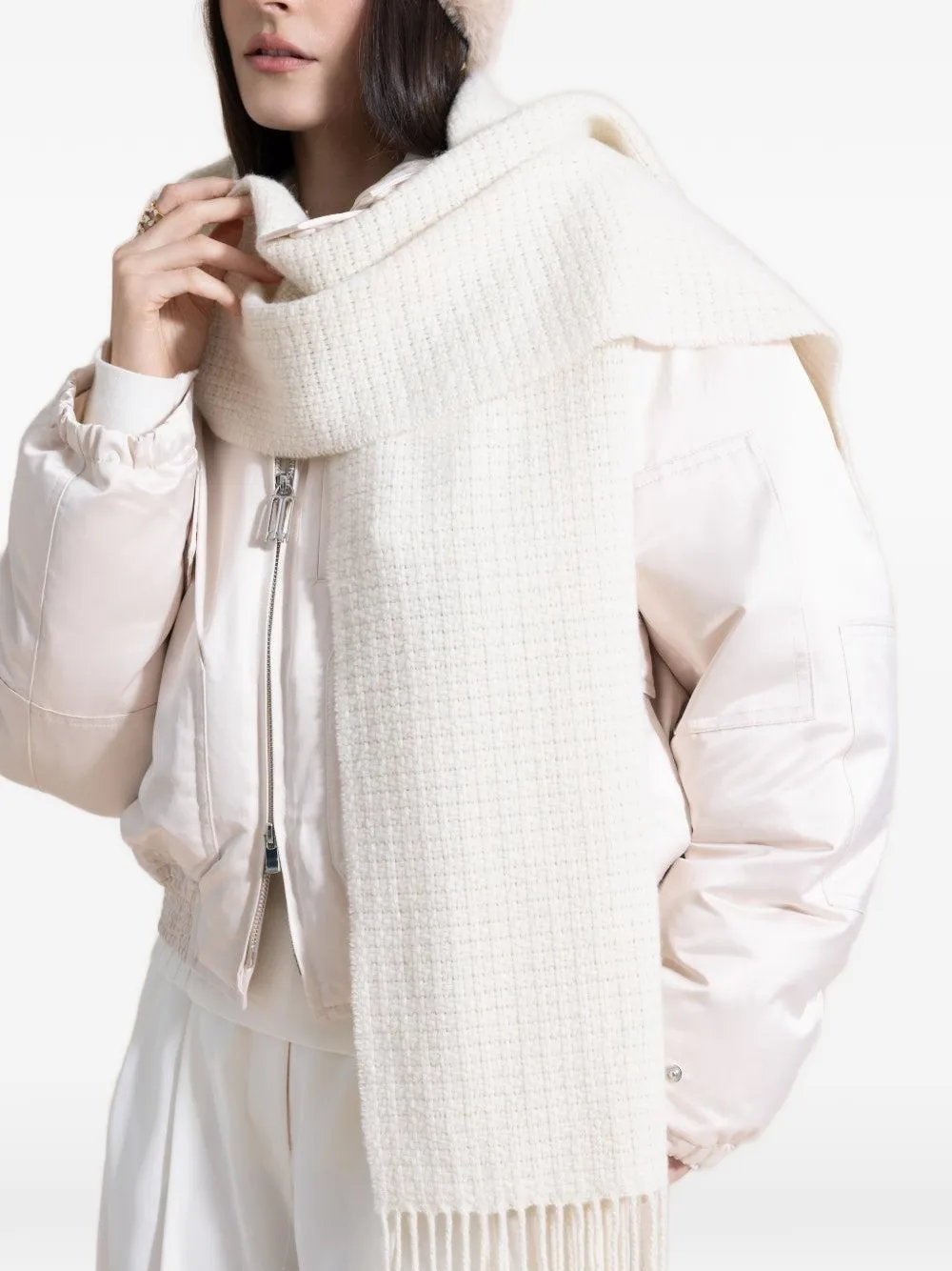 rag & bone Mila fringed scarf - Toni neutri