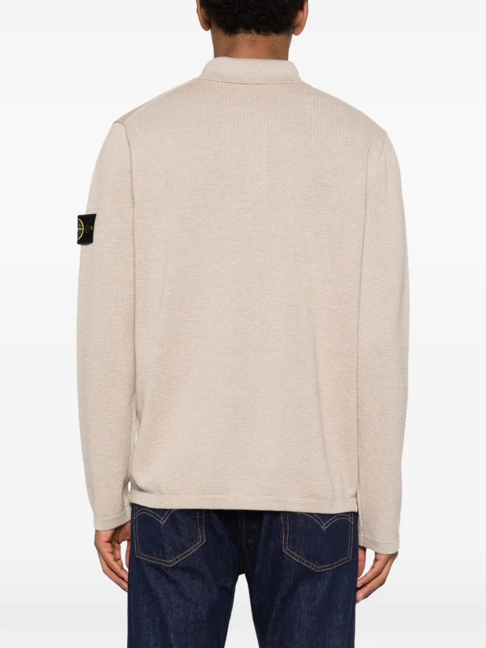 Stone Island Poloshirt met logopatch Beige