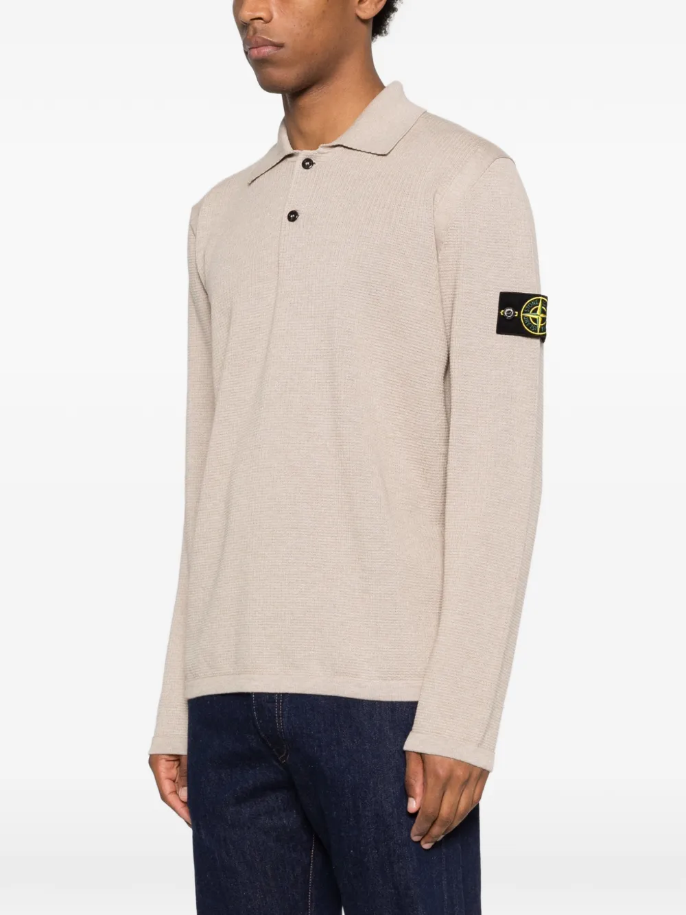 Stone Island Poloshirt met logopatch Beige