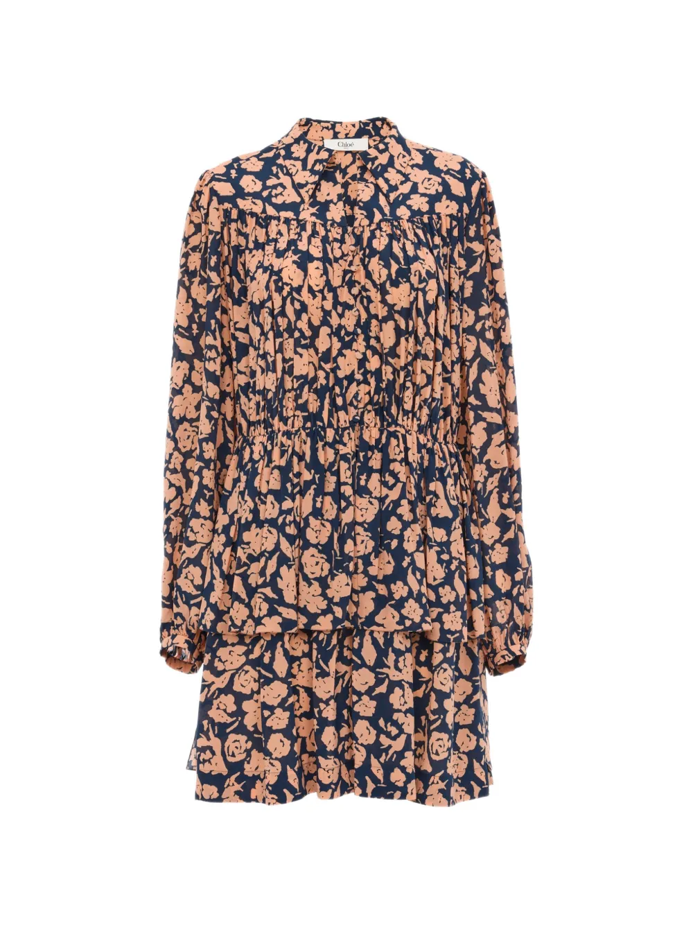 Chloé floral gathered dress - Blu
