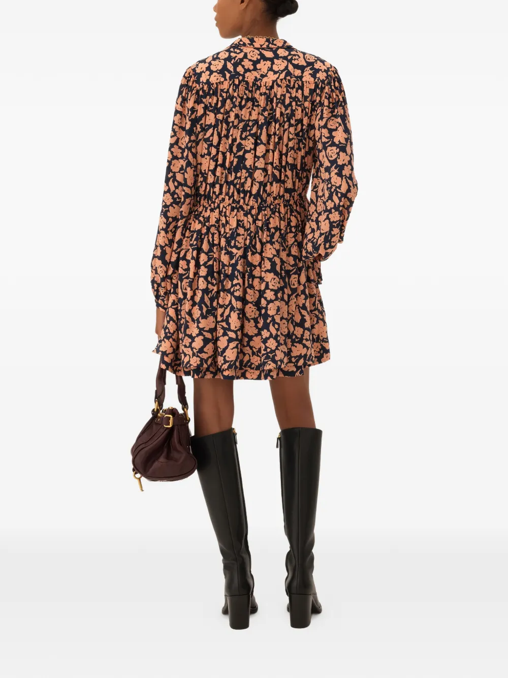 Chloé Gesmockte midi-jurk Blauw