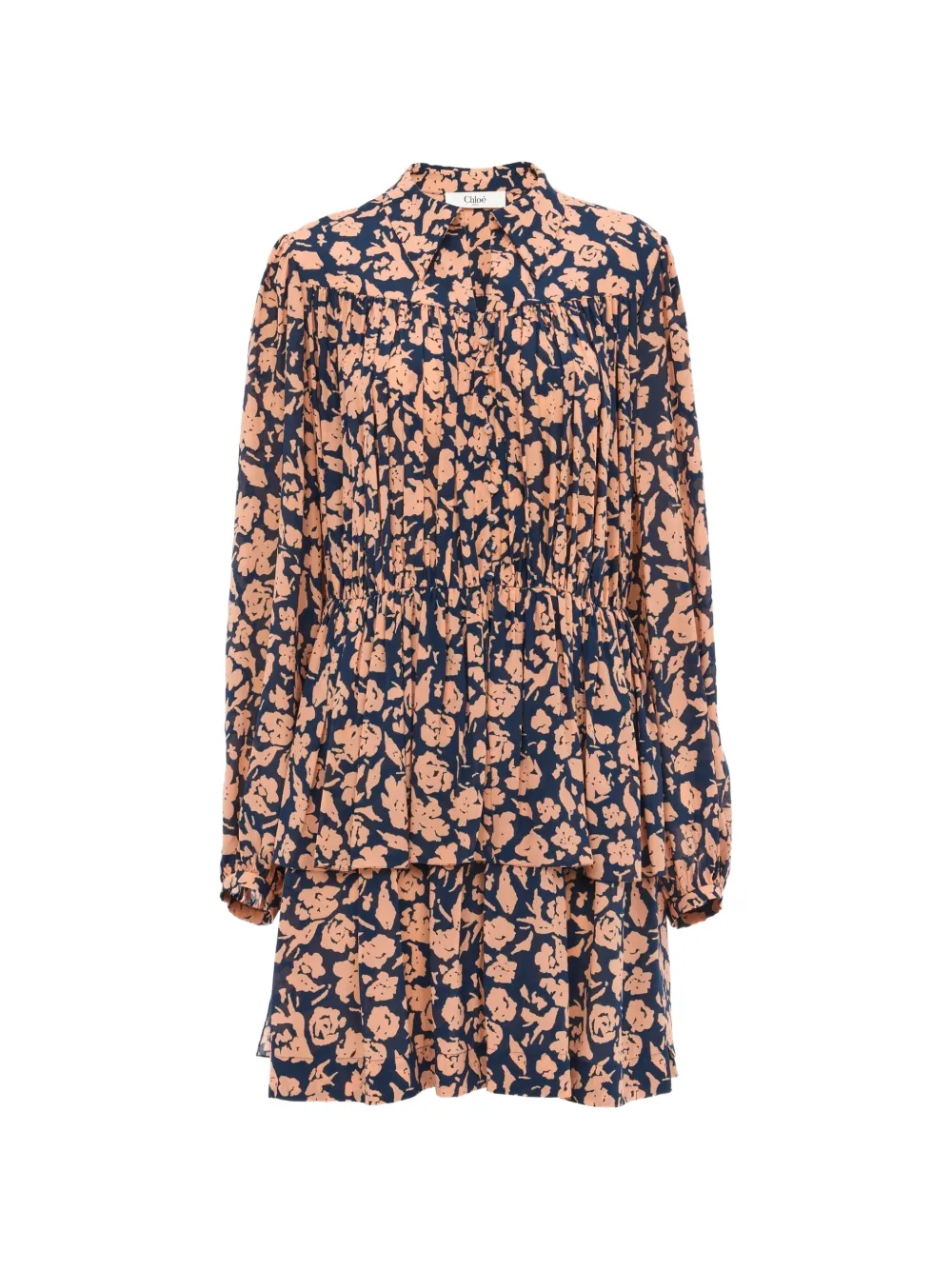 Chloé floral gathered dress - Blau