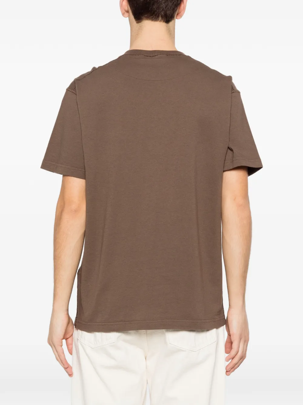 Stone Island T-shirt met logopatch Bruin