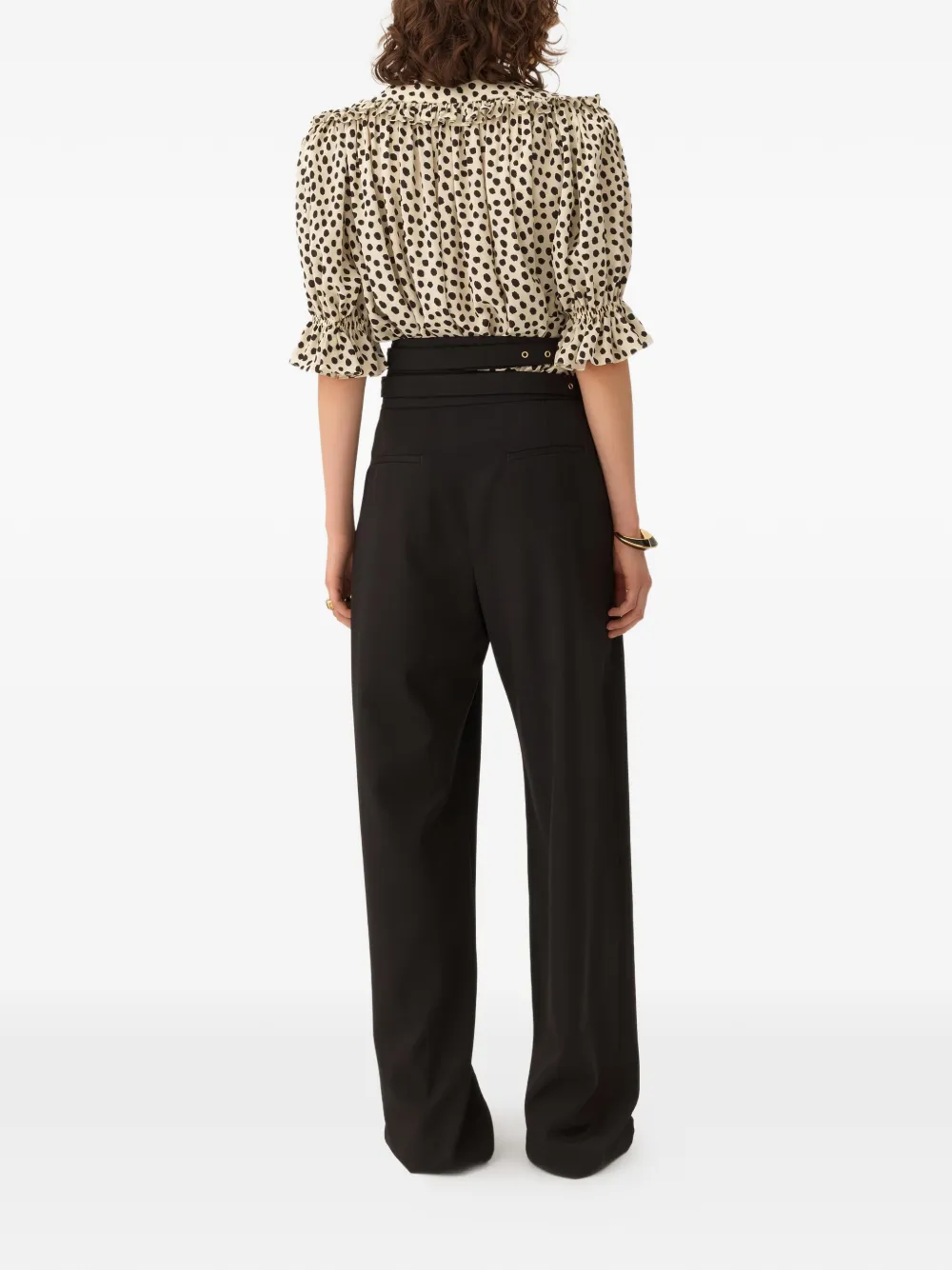 Ruffled Polka-Dot Top