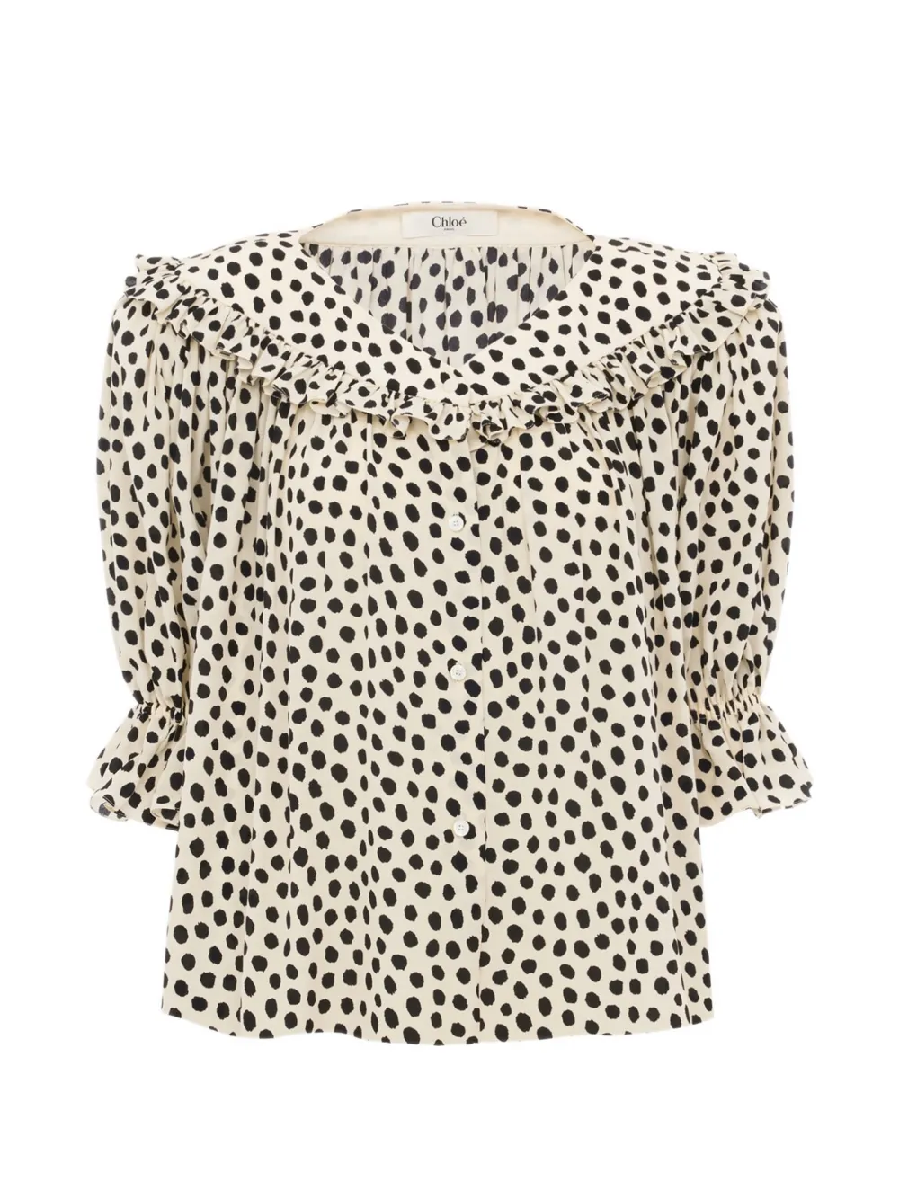 Chloé ruffled polka-dot top - Toni neutri