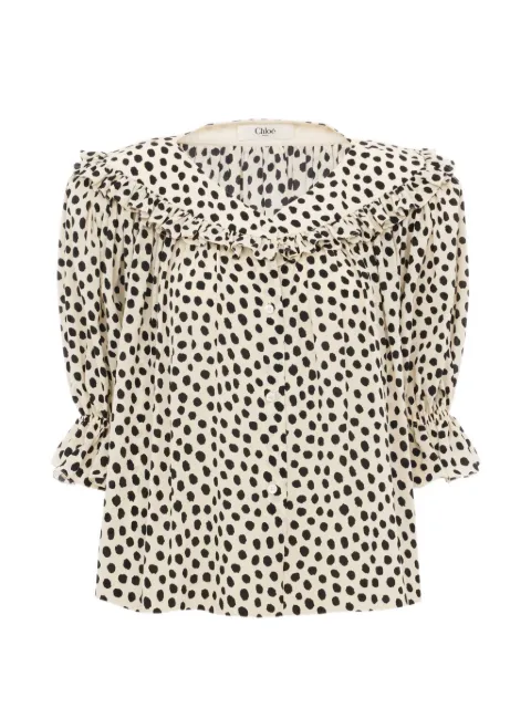 Chloé ruffled polka-dot top