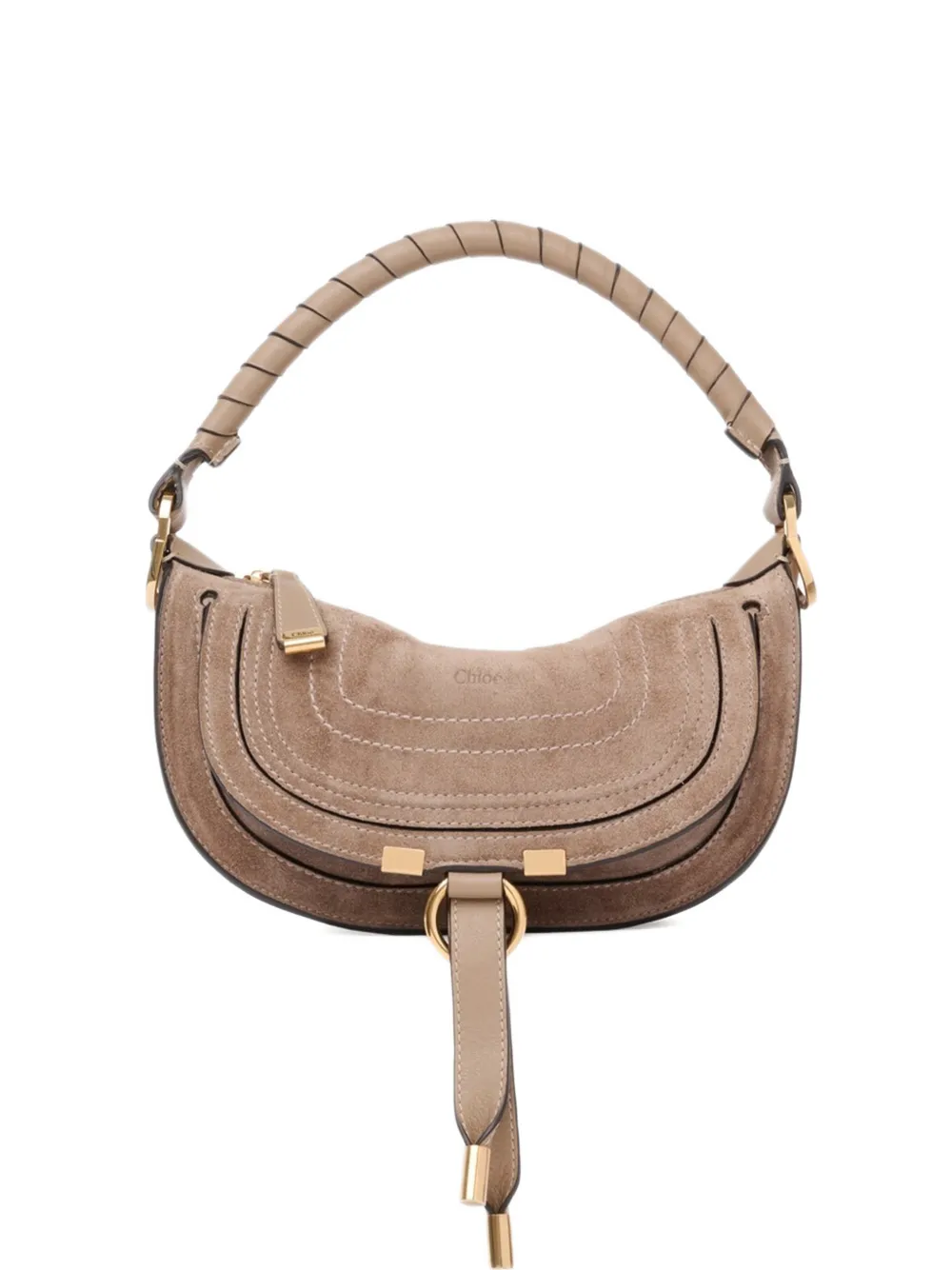 Chloé mini Marcie topstitch detail handle tote bag - Toni neutri