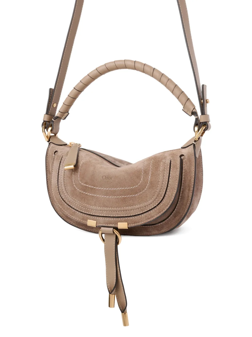 Mini Marcie Topstitch Detail Handle Tote Bag