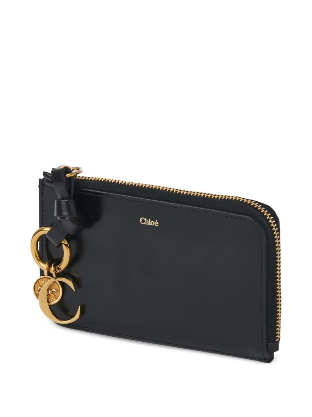 Chloé Alphabet Charm Zip Wallet - Black 