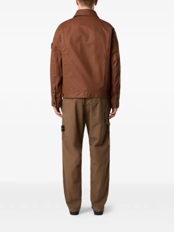 Stone Island ボタン パッチ ジャケット | ブラウン | FARFETCH JP