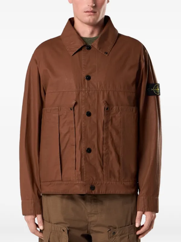 Stone Island ボタン パッチ ジャケット | ブラウン | FARFETCH JP Stone Island ボタン パッチ ジャケット | ブラウン | FARFETCH JP