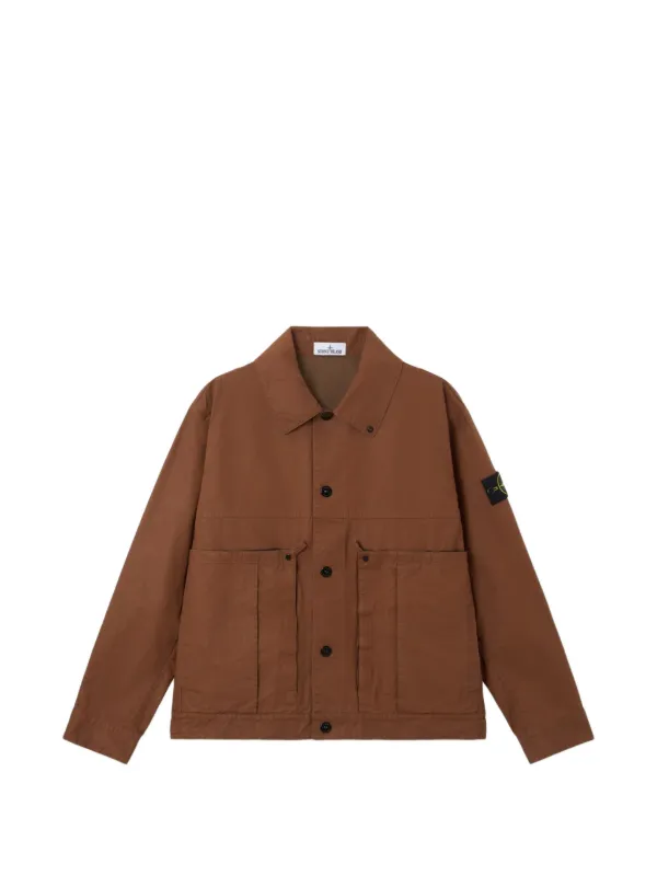 Stone Island ボタン パッチ ジャケット | ブラウン | FARFETCH JP